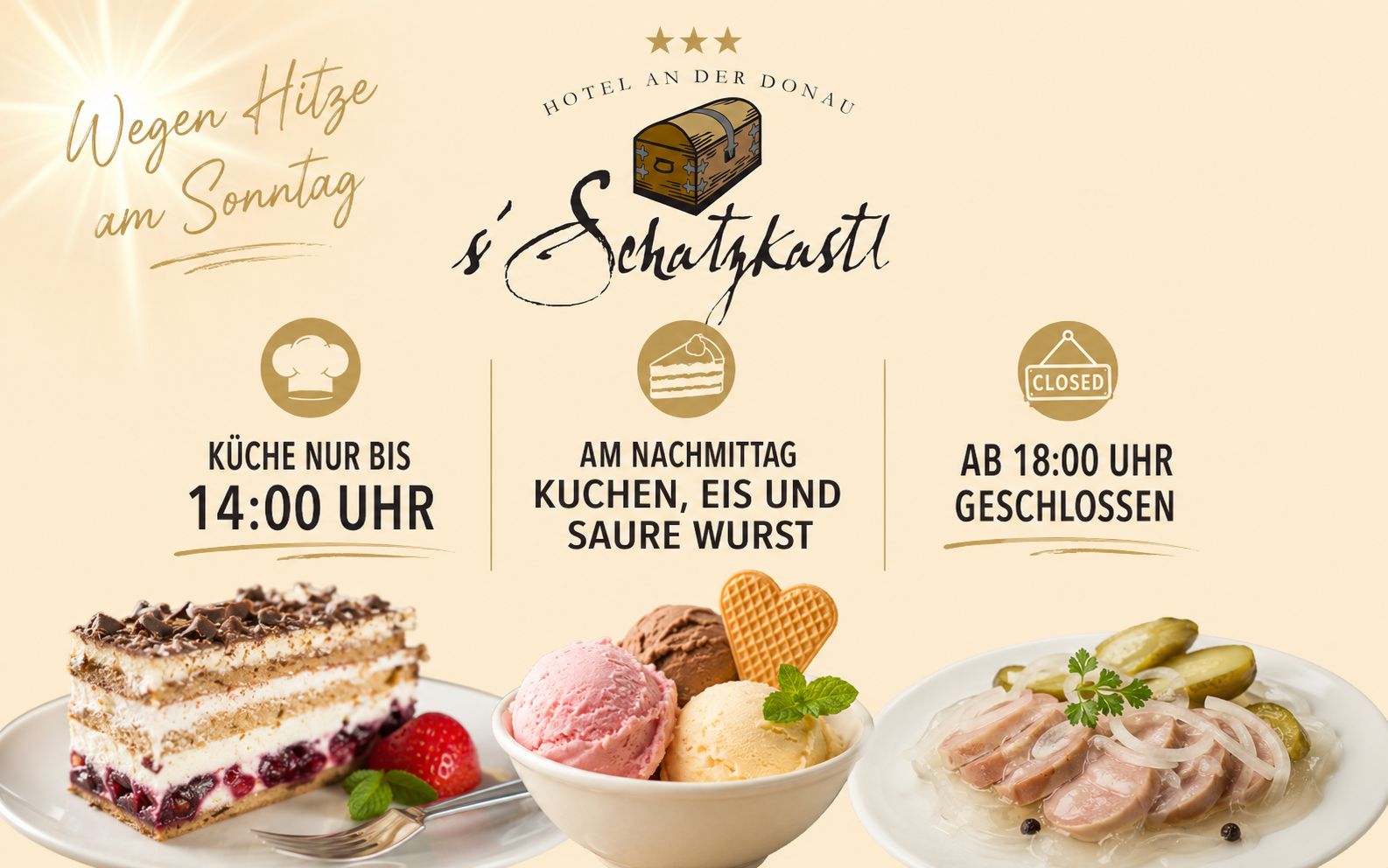 wegen Hitze geschlossen